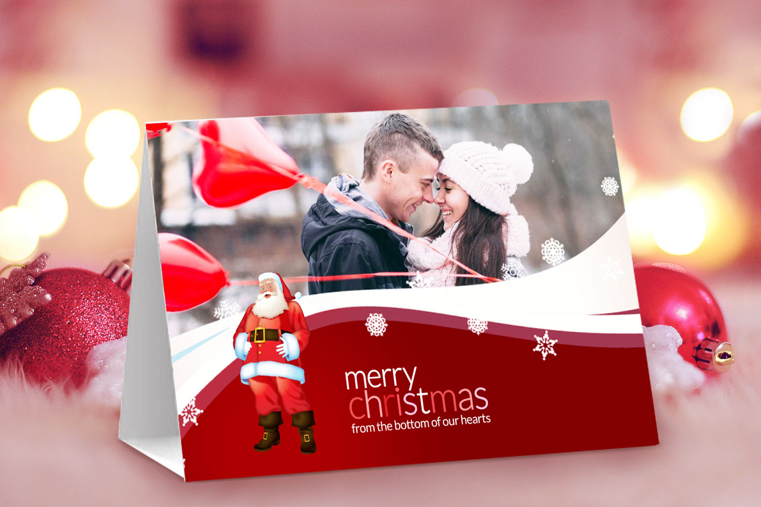 A Christmas photo card