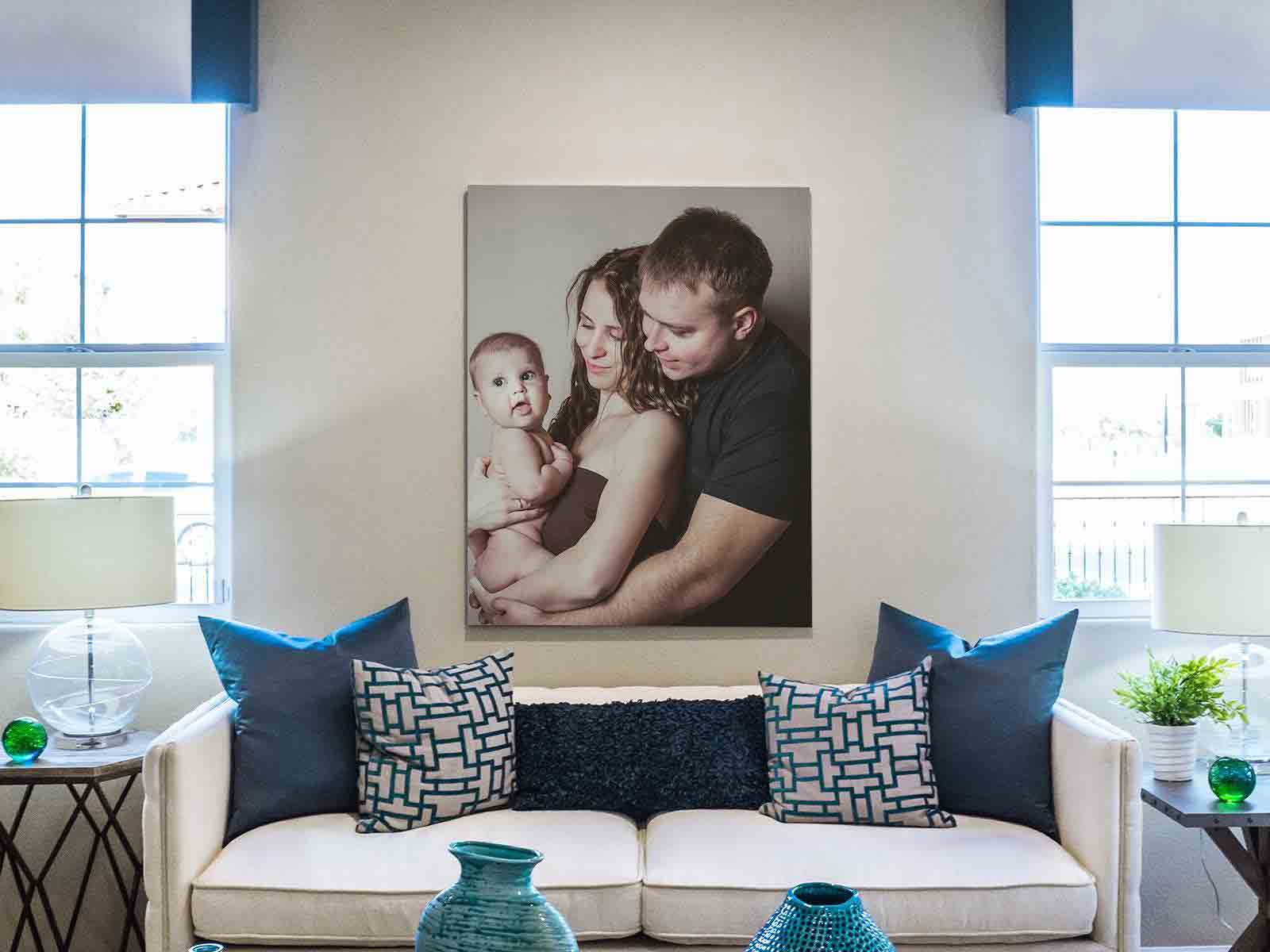 Beautiful family portrait canvas print