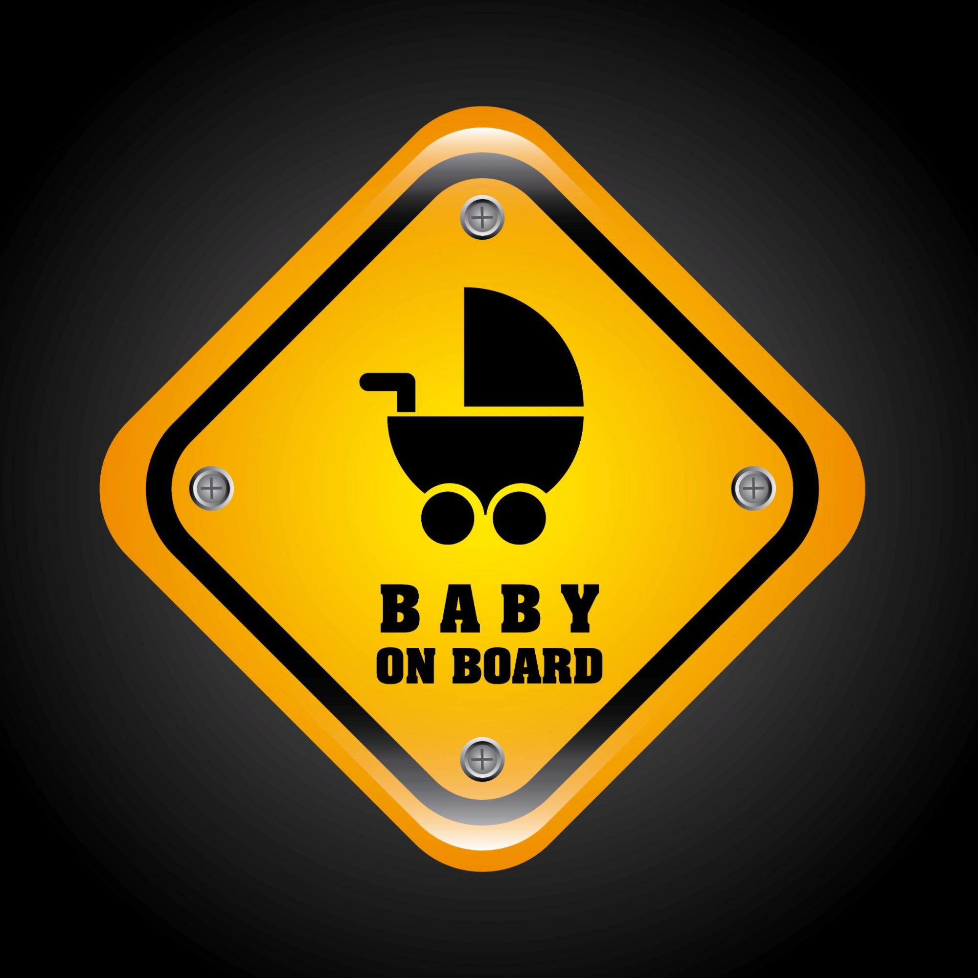  Bright 'Baby on Board' vehicle sign, a thoughtful baby shower gift idea for safety.