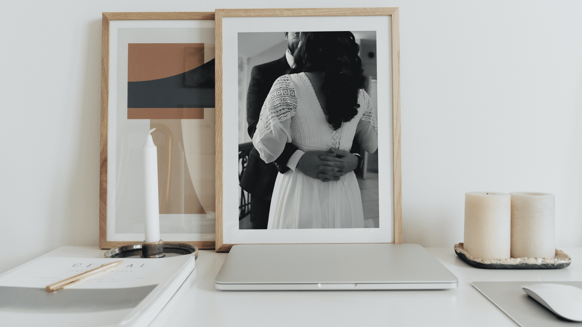 Black and white wedding custom photo frames