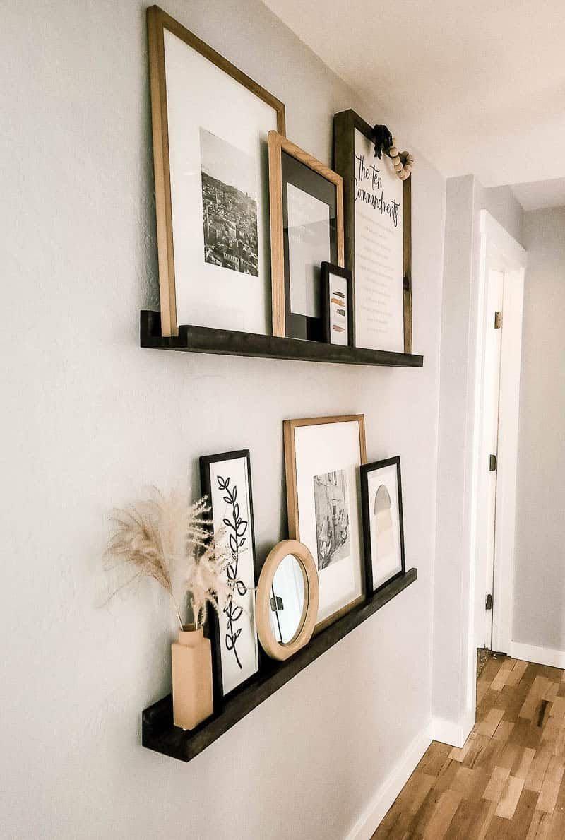 Wedding photo frame on a shelf