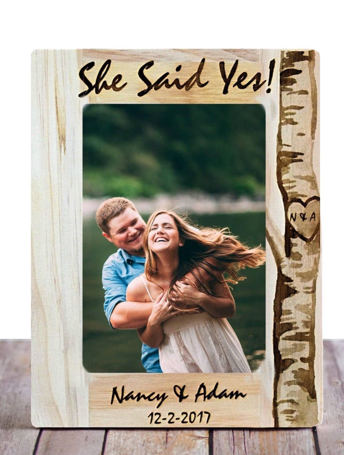 Couple engagement photo frame