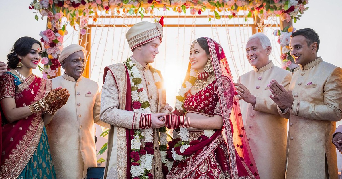 family blessing wedding couple pose indian wedding tradition moment