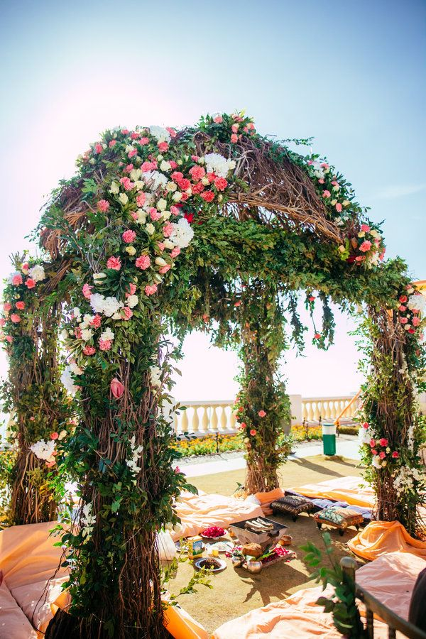 Nature and Floral Style Wedding Mandap Decoration 