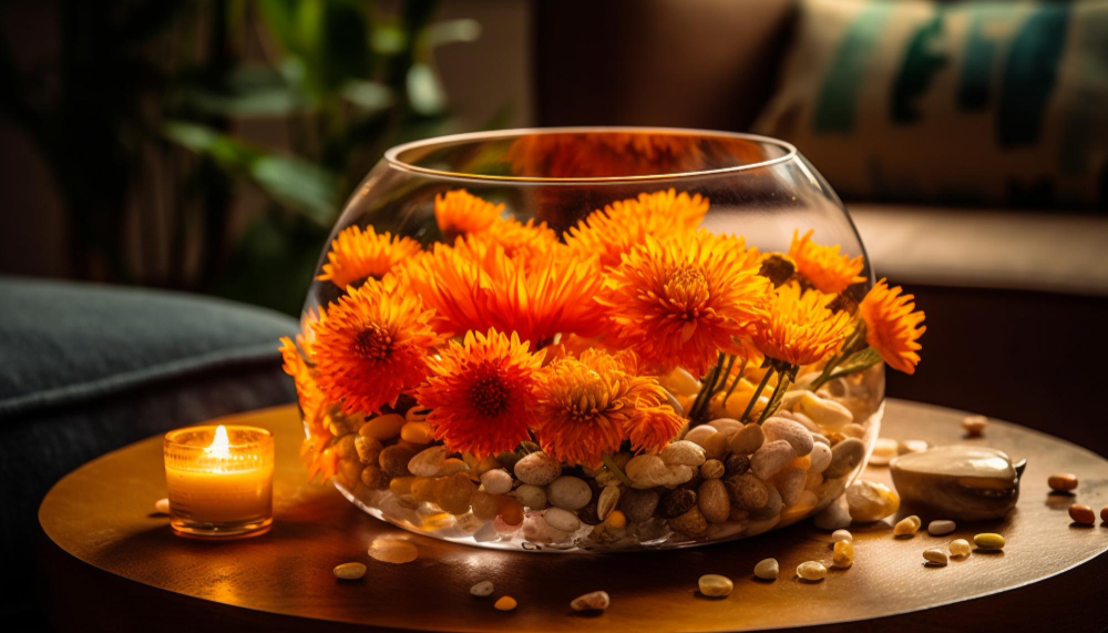 Floating Flowers: Diwali elegance with floating arrangements.