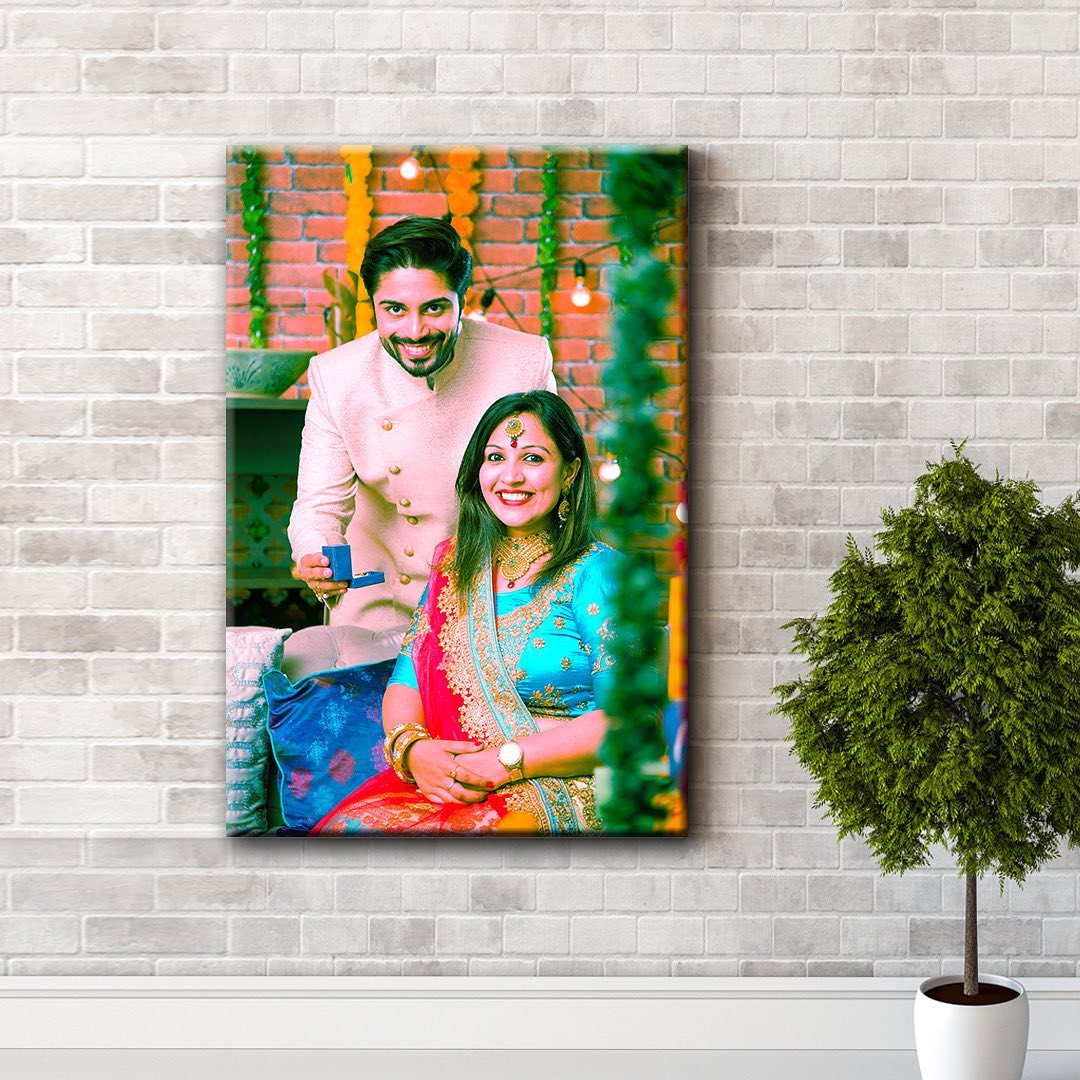 Personalized Canvas Prints: Custom Diwali art on display
