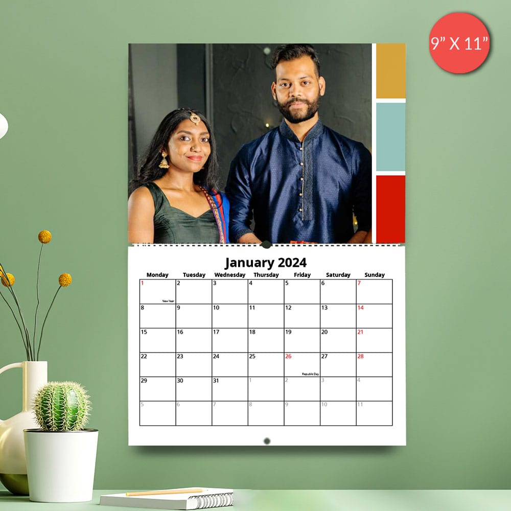 A personalized photo calendar, a reliable companion in the digital era. No battery required, always dependable