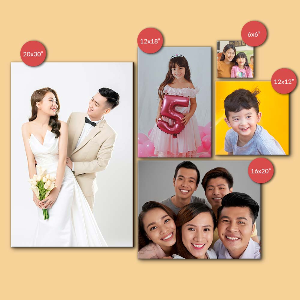Assorted photo frame sizes for wedding gifts