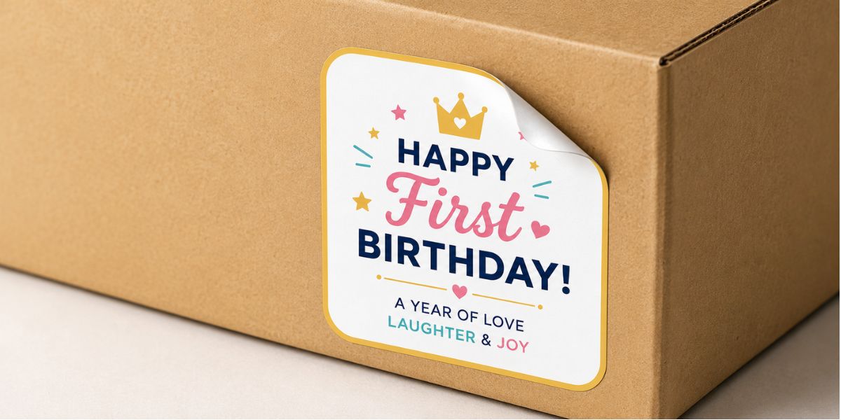 Personalised photo stickers first birthday return gift idea for kids