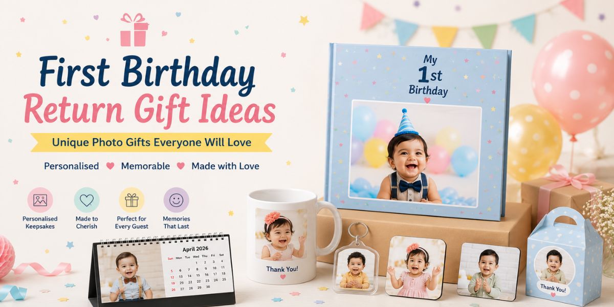 first birthday return gift ideas - personalised photo gifts from Photojaanic