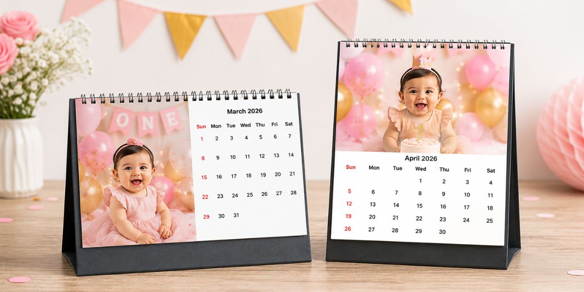 Custom photo calendar first birthday return gift long lasting