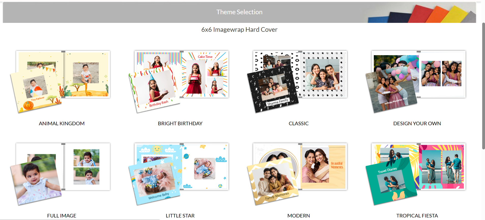 Photo album book design and themes