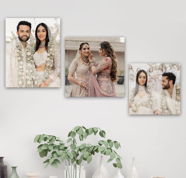 crylic photo frames in various sizes: A4, 16x16", 12x12", and 8x8". Perfect for showcasing your favorite memories with a modern, clear finish.