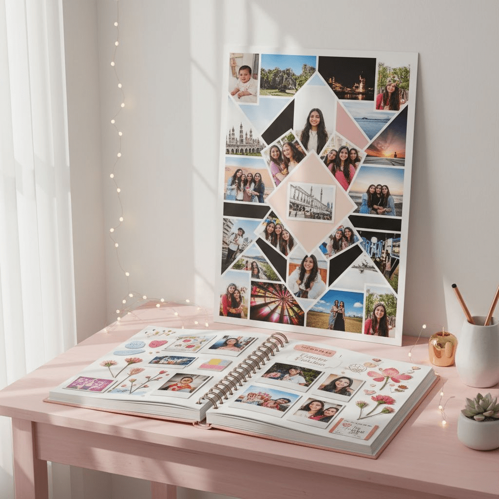 Scrapbook with photo prints sentimental 18th birthday gifts for girls from Photojaanic