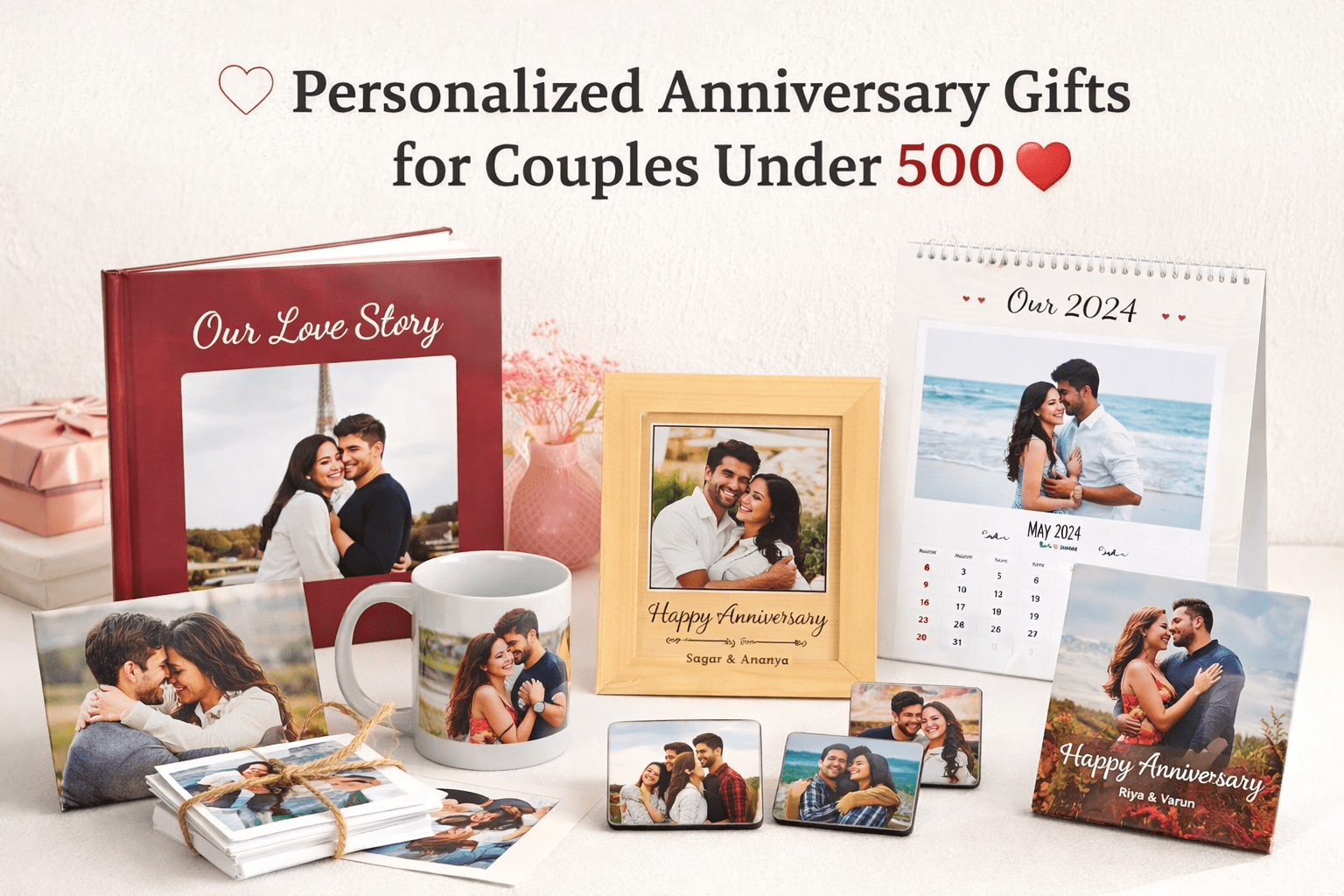 A poster for a happy anniversary with a couple kissing | Premium AI