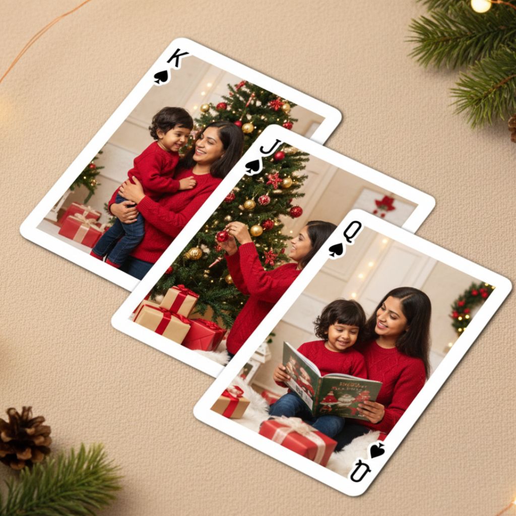 Custom playing cards with family photos – fun christmas gifts for boys, girls and game lovers