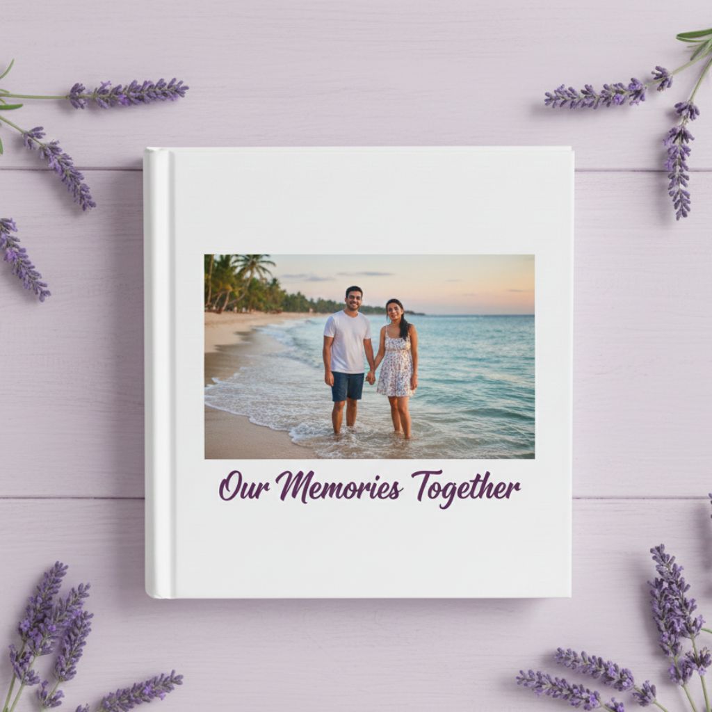 Design a beautiful softcover photobook to commemorate your journey together. A sleek and modern anniversary gift!