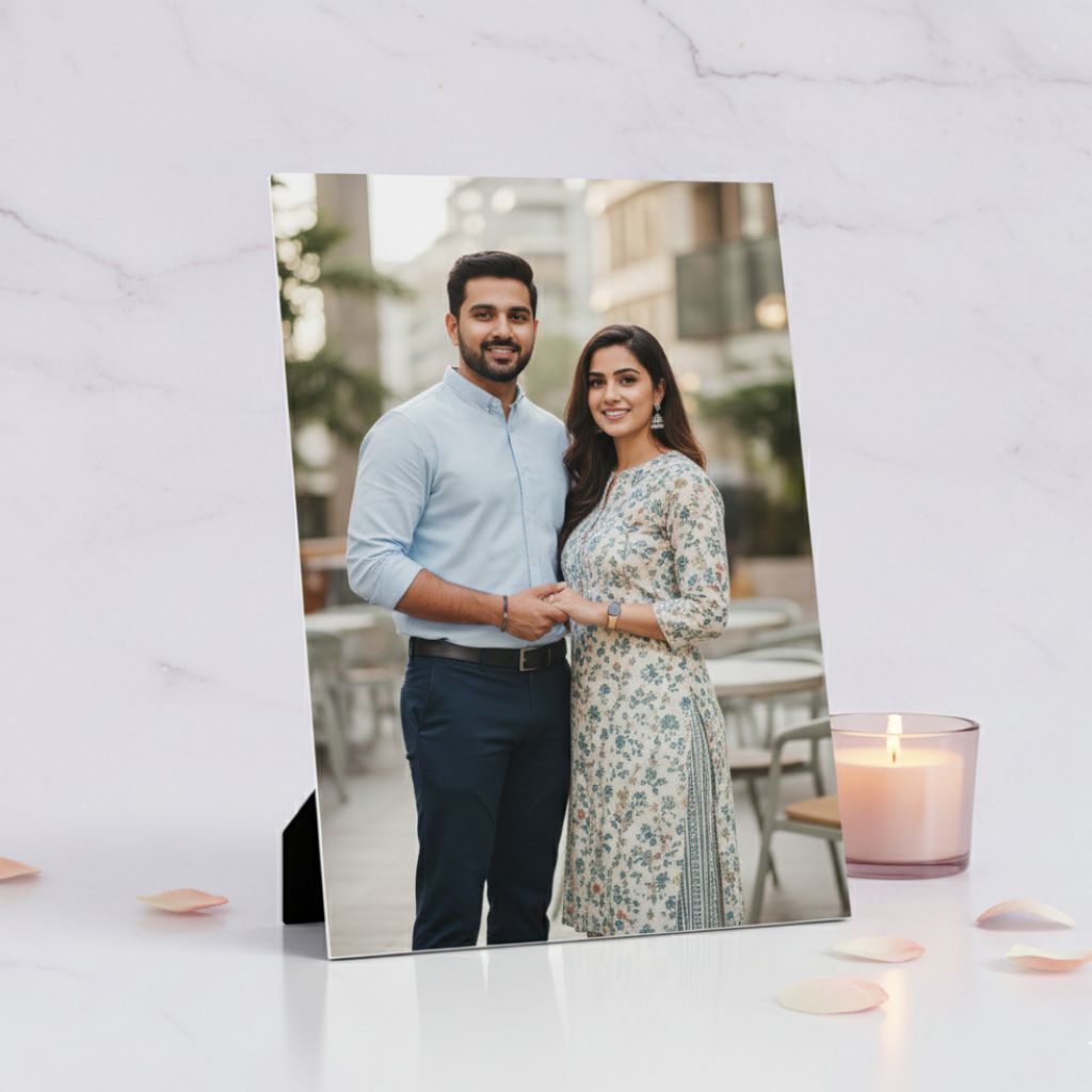 Display your love every day with a custom table photo frame. A perfect anniversary gift for your home