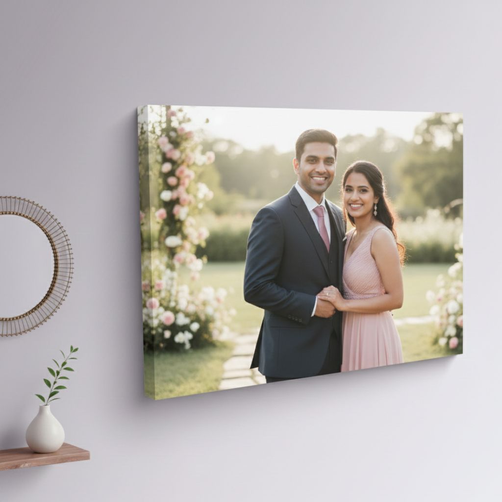 Make your love everlasting with a custom canvas print. Beautifully printed with your favorite photo, perfect for your anniversary.