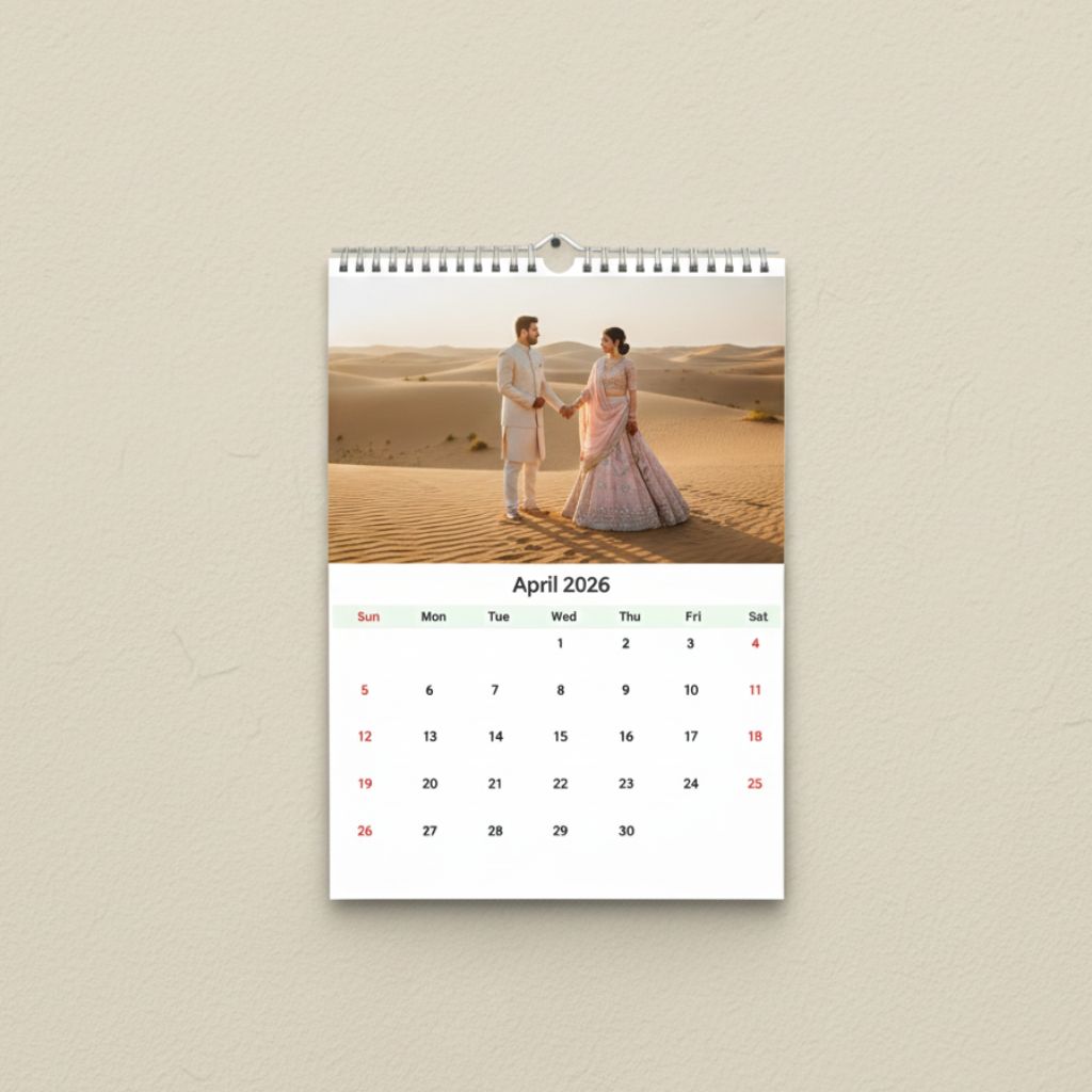 Celebrate your love all year round with a personalized wall calendar. Order today and relive your best moments every month!