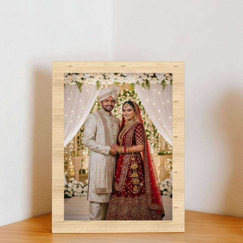 Classic table photo frame gift ideas for wedding bedrooms with personalised names