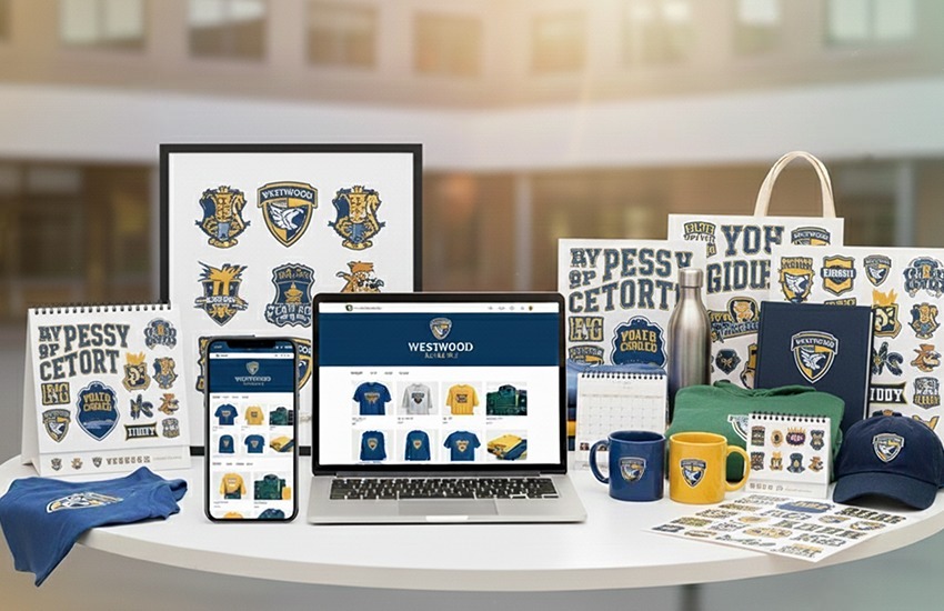 School merchandise planning platform showcasing school spirit wear and fundraising merchandise online