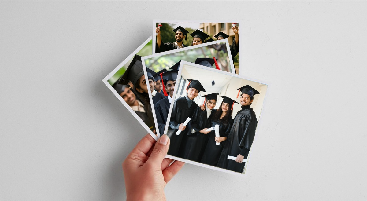 Modern square photo prints for graduation memories in India