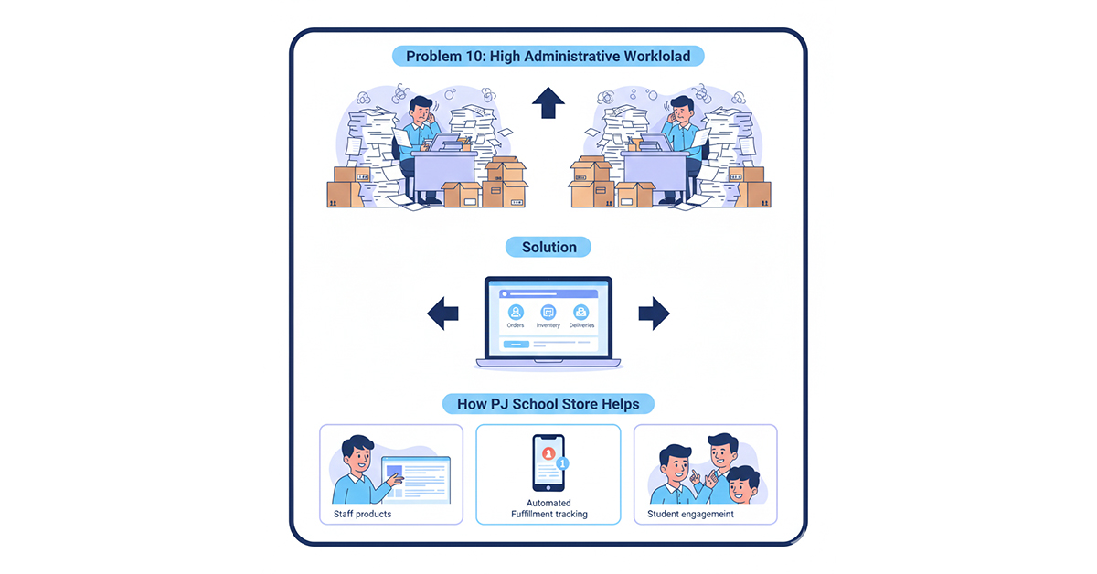Reduce school admin workload with centralized school merch store and automated fulfillment tracking