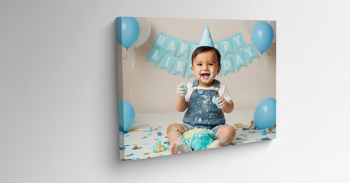 Give your baby photos a modern look with sleek mounted photo prints.