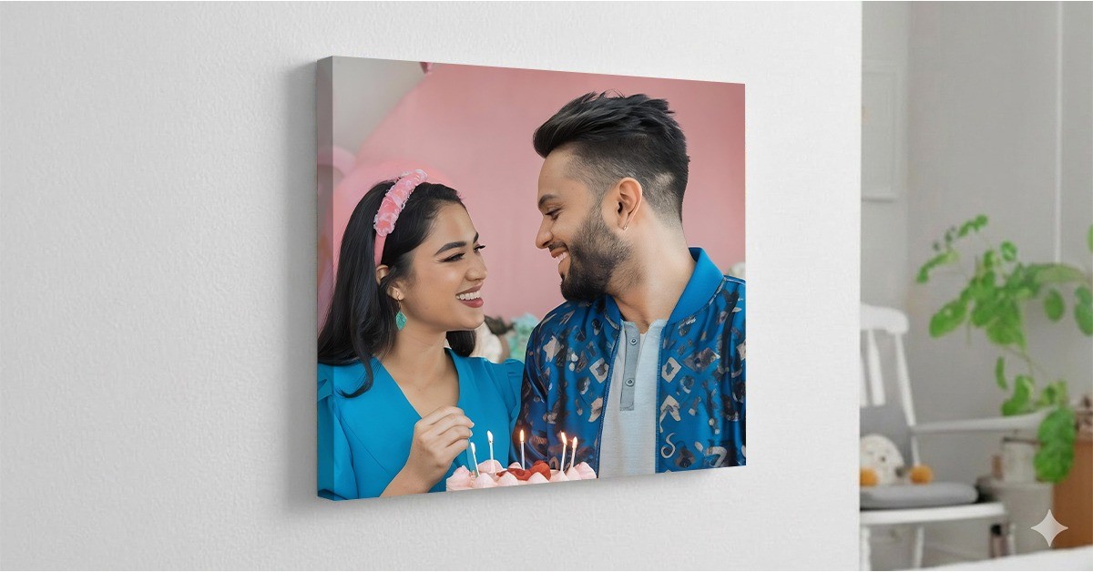 boyfriend ke liye personalized canvas photo print gift