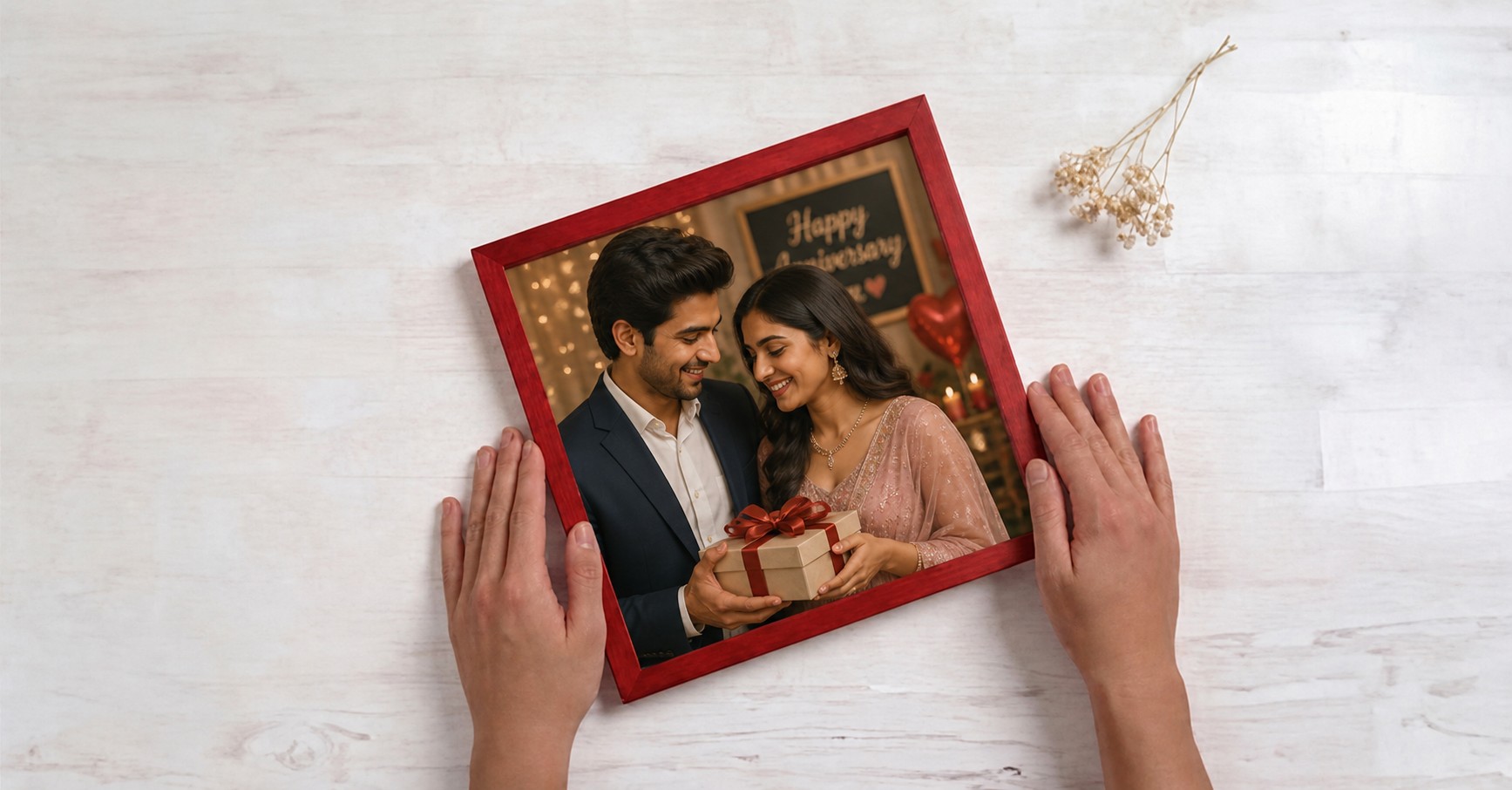  Wall photo frame anniversary gift with couple memories