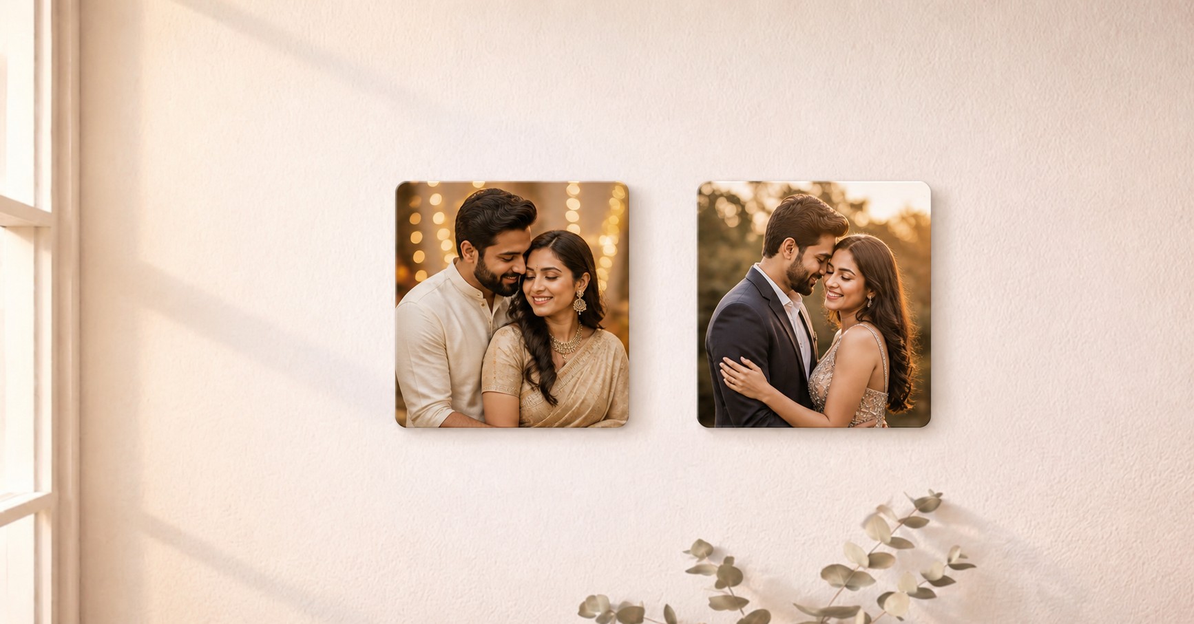 Acrylic print anniversary gift with couple photo wall decor
