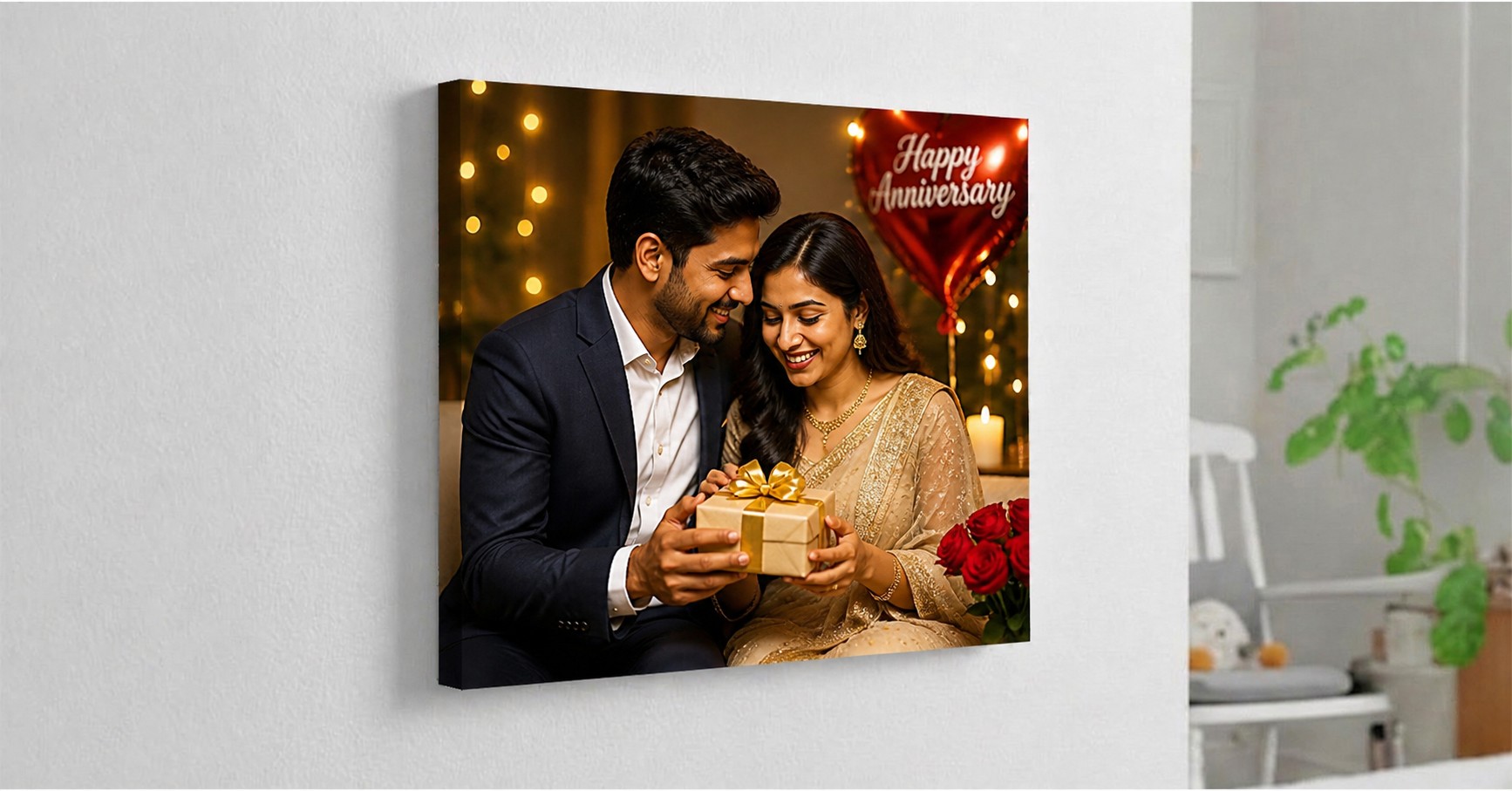  Canvas print anniversary gift idea for couple wall art