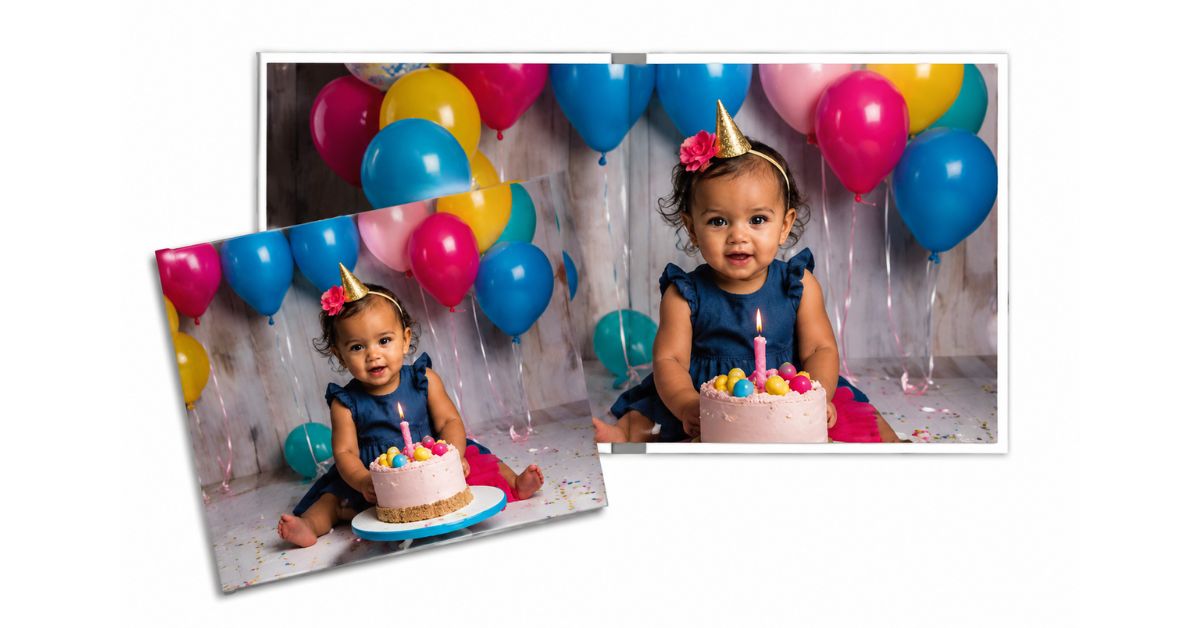  Full Image birthday photobook layout — full-bleed photo spread birthday photo album Photojaanic 