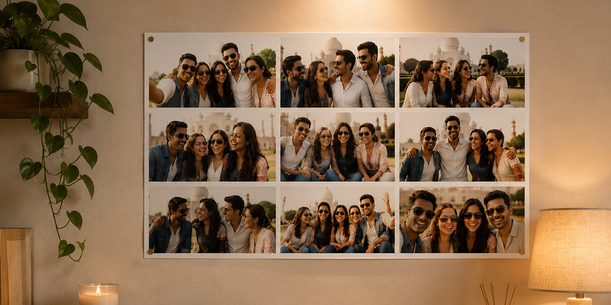 Custom friendship collage poster featuring multiple group photos