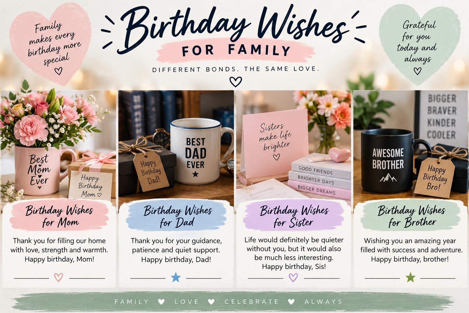 Heart touching birthday wishes for family, friends and special people